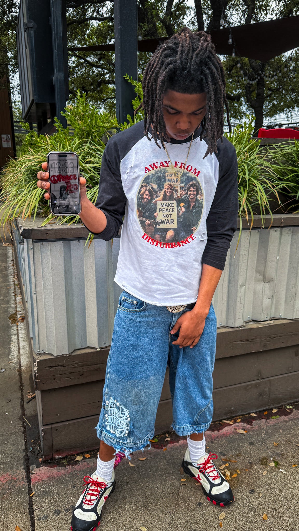 Men's Streetwear AFD quarter sleeve shirt