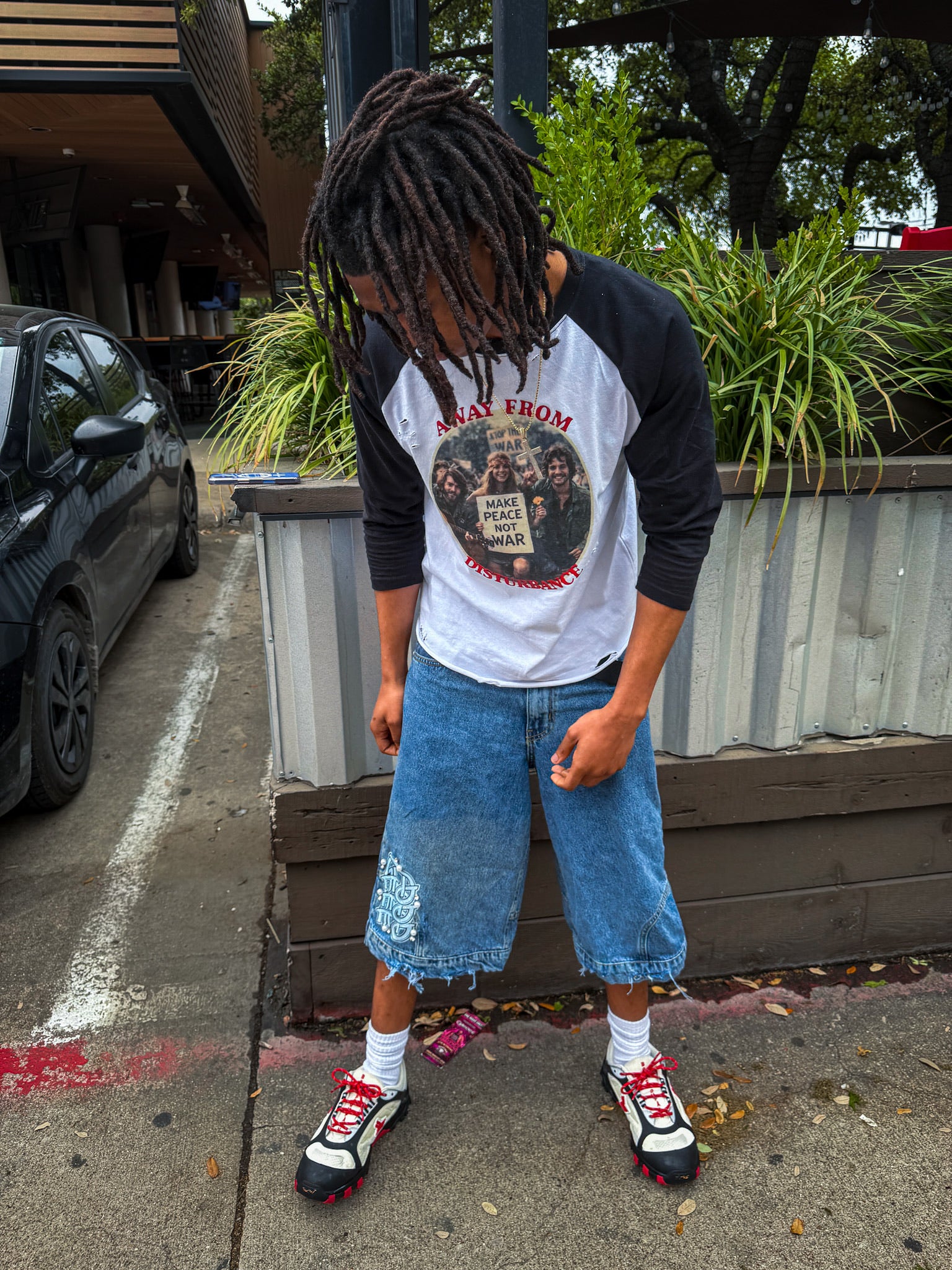 Men's Streetwear AFD quarter sleeve shirt