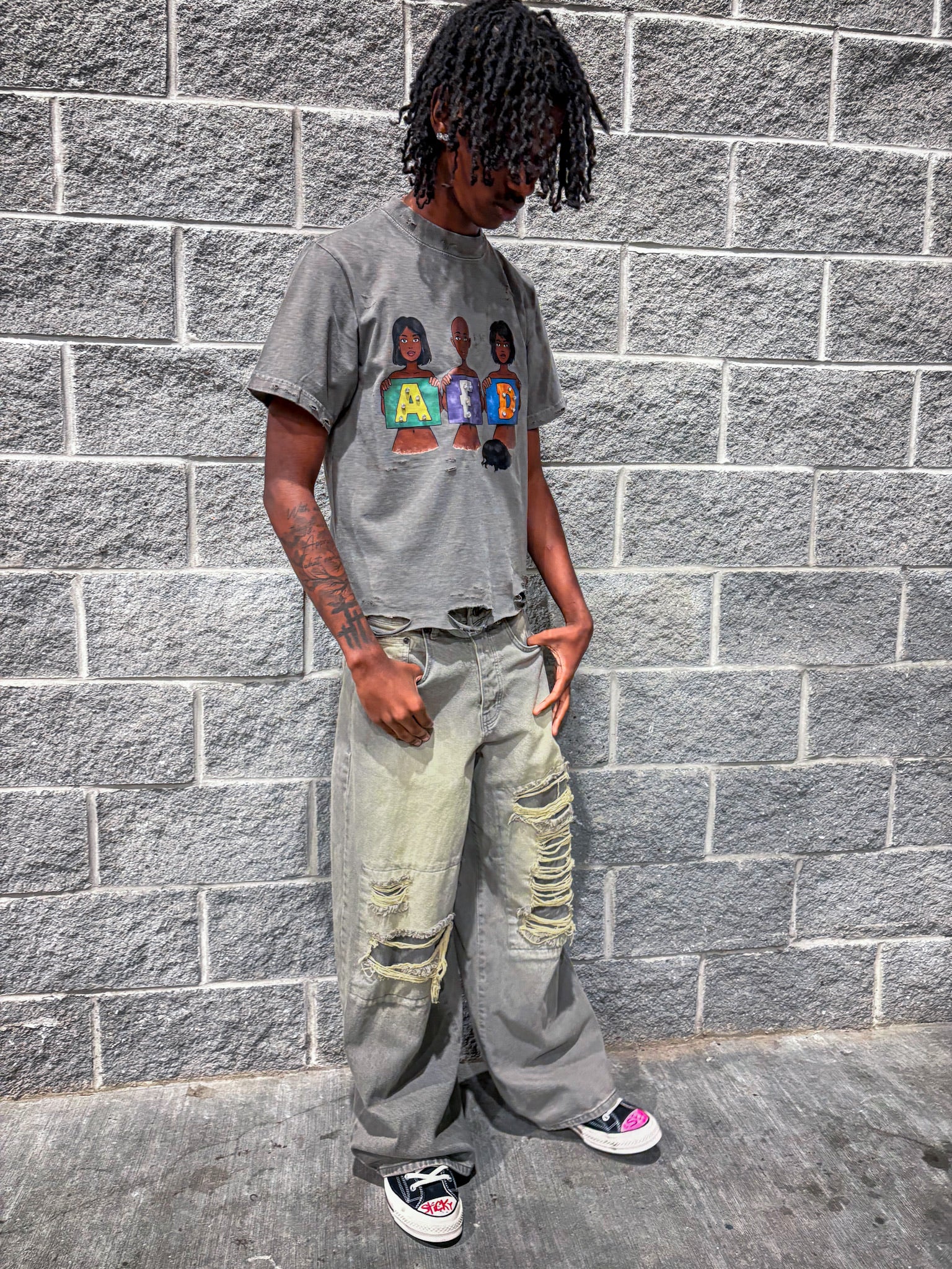 Men's Streetwear AFD Grey T-Shirt