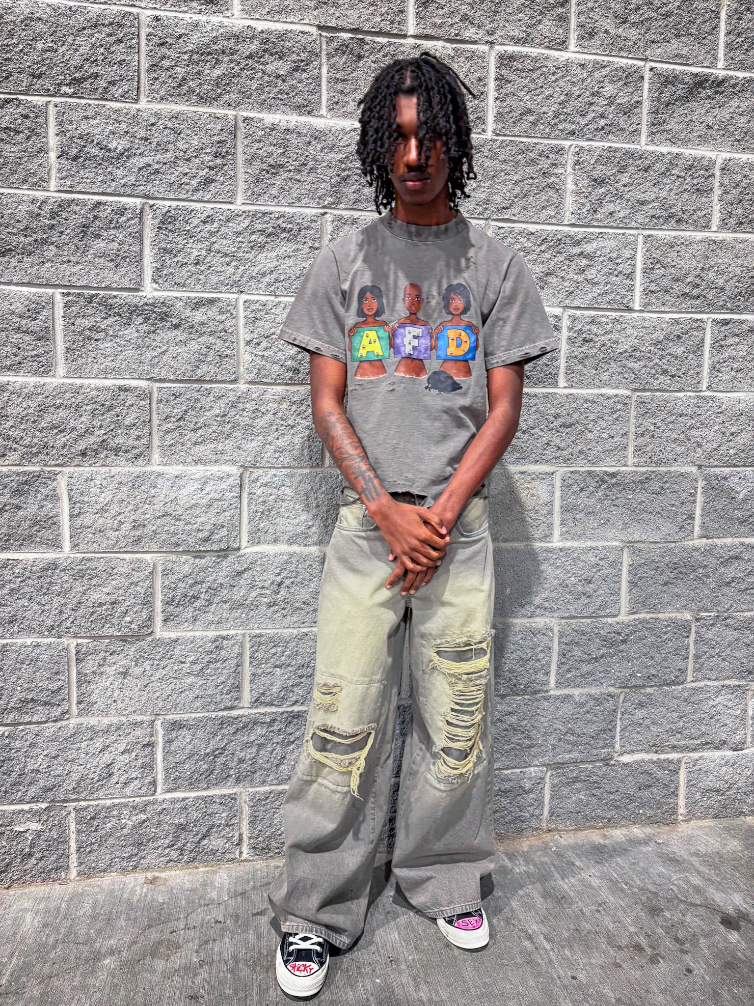 Men's Streetwear AFD Grey T-Shirt